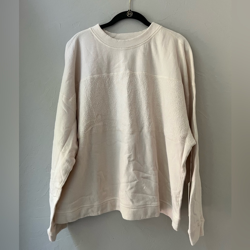 MATE THE LABEL CLIMATE BENEFICIAL COTTON REVERSIBLE SWEATSHIRT IN BONE L
